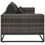 NNEVL 2 Piece Garden Sofa Set with Cushions Poly Rattan Grey