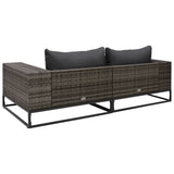 NNEVL 2 Piece Garden Sofa Set with Cushions Poly Rattan Grey