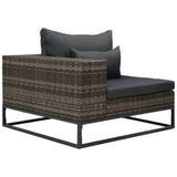 NNEVL 2 Piece Garden Sofa Set with Cushions Poly Rattan Grey