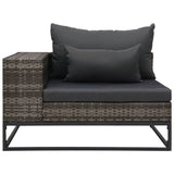 NNEVL 2 Piece Garden Sofa Set with Cushions Poly Rattan Grey