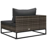 NNEVL 2 Piece Garden Sofa Set with Cushions Poly Rattan Grey