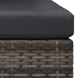 NNEVL 2 Piece Garden Sofa Set with Cushions Poly Rattan Grey