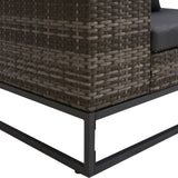 NNEVL 2 Piece Garden Sofa Set with Cushions Poly Rattan Grey