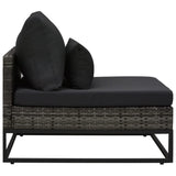 NNEVL 3 Piece Garden Sofa Set with Cushions Poly Rattan Grey