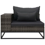 NNEVL 3 Piece Garden Sofa Set with Cushions Poly Rattan Grey