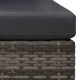NNEVL 3 Piece Garden Sofa Set with Cushions Poly Rattan Grey