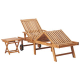 NNEVL Sun Loungers 2 pcs with Table Solid Teak Wood