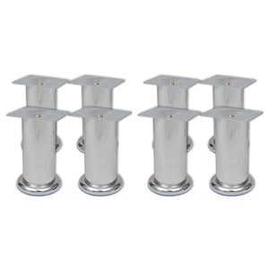 NNEVL Sofa Legs 8 pcs Round Chrome 120 mm