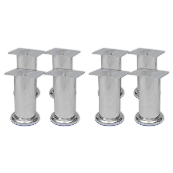 NNEVL Sofa Legs 8 pcs Round Chrome 120 mm