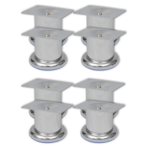 NNEVL Sofa Legs 8 pcs Round Chrome 60 mm