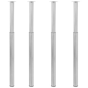 NNEVL Telescopic Table Legs 4 pcs Brushed Nickel 710 mm-1100 mm