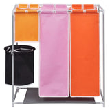 NNEVL 3-Section Laundry Sorter Hampers 2 pcs with a Washing Bin