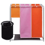 NNEVL 3-Section Laundry Sorter Hampers 2 pcs with a Washing Bin