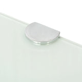 NNEVL Corner Shelves 2 pcs with Chrome Supports Glass White 25x25 cm