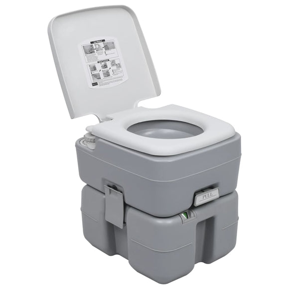 NNEVL Portable Camping Toilet Grey 20+10 L