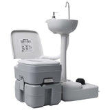NNEVL Portable Camping Toilet and Handwash Stand Set Grey