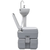 NNEVL Portable Camping Toilet and Handwash Stand Set Grey