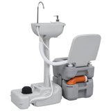 NNEVL Portable Camping Toilet and Handwash Stand Set Grey