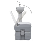 NNEVL Portable Camping Toilet and Handwash Stand Set Grey