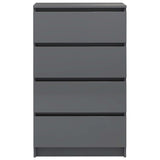 NNEVL Sideboard High Gloss Grey 60x35x98.5 cm Engineered Wood