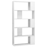 NNEVL Book Cabinet/Room Divider High Gloss White 31.5"x9.4"x62.6" Engineered Wood