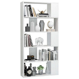 NNEVL Book Cabinet/Room Divider High Gloss White 31.5"x9.4"x62.6" Engineered Wood