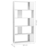 NNEVL Book Cabinet/Room Divider High Gloss White 31.5"x9.4"x62.6" Engineered Wood