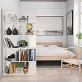 NNEVL Book Cabinet/Room Divider High Gloss White 31.5"x9.4"x62.6" Engineered Wood