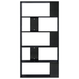 NNEVL Book Cabinet/Room Divider High Gloss Black 31.5"x9.4"x62.6" Engineered Wood