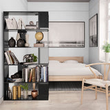 NNEVL Book Cabinet/Room Divider High Gloss Black 31.5"x9.4"x62.6" Engineered Wood