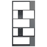 NNEVL Book Cabinet/Room Divider High Gloss Grey 31.5"x9.4"x62.6" Engineered Wood