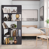 NNEVL Book Cabinet/Room Divider High Gloss Grey 31.5"x9.4"x62.6" Engineered Wood