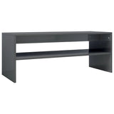 NNEVL Coffee Table High Gloss Grey 100x40x40 cm Engineered Wood