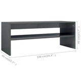 NNEVL Coffee Table High Gloss Grey 100x40x40 cm Engineered Wood