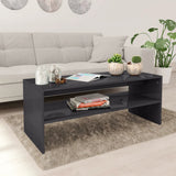 NNEVL Coffee Table High Gloss Grey 100x40x40 cm Engineered Wood