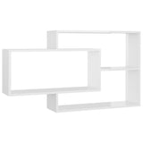 NNEVL Wall Shelves High Gloss White 104x20x58.5 cm Engineered Wood
