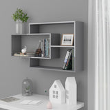 NNEVL Wall Shelves High Gloss Grey 104x20x58.5 cm Engineered Wood