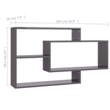 NNEVL Wall Shelves High Gloss Grey 104x20x58.5 cm Engineered Wood