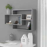 NNEVL Wall Shelves High Gloss Grey 104x20x58.5 cm Engineered Wood