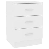 NNEVL Bedside Cabinet White 38x35x56 cm Engineered Wood