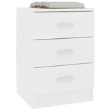 NNEVL Bedside Cabinet White 38x35x56 cm Engineered Wood