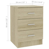 NNEVL Bedside Cabinets 2 pcs Sonoma Oak 38x35x56 cm Engineered Wood