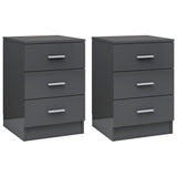 NNEVL Bedside Cabinets 2 pcs High Gloss Grey 38x35x56 cm Engineered Wood