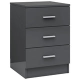 NNEVL Bedside Cabinets 2 pcs High Gloss Grey 38x35x56 cm Engineered Wood