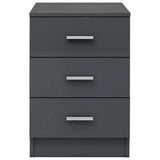 NNEVL Bedside Cabinets 2 pcs High Gloss Grey 38x35x56 cm Engineered Wood