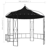 NNEVL Gazebo 300x290 cm Anthracite Round