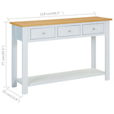 NNEVL Console Table 118x35x77 cm Solid Oak Wood