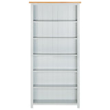 NNEVL 6-Tier Bookcase 80x22.5x170 cm Solid Oak Wood