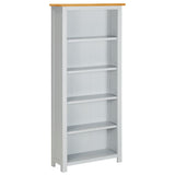 NNEVL 5-Tier Bookcase 60x22.5x140 cm Solid Oak Wood