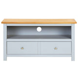 NNEVL TV Cabinet 90x35x48 cm Solid Oak Wood